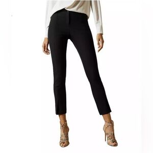 NWOT Ted Baker Women Slit Hem Skinny Pants Black Size 4 US 8-10